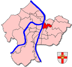Lage des Stadtteils Koblenz-Ehrenbreitstein