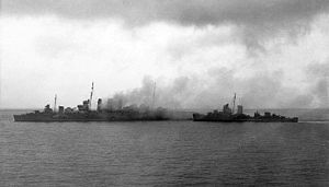 Die brennende HMAS Canberra