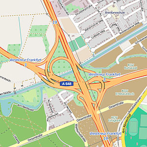 Übersichtskarte Westkreuz Frankfurt